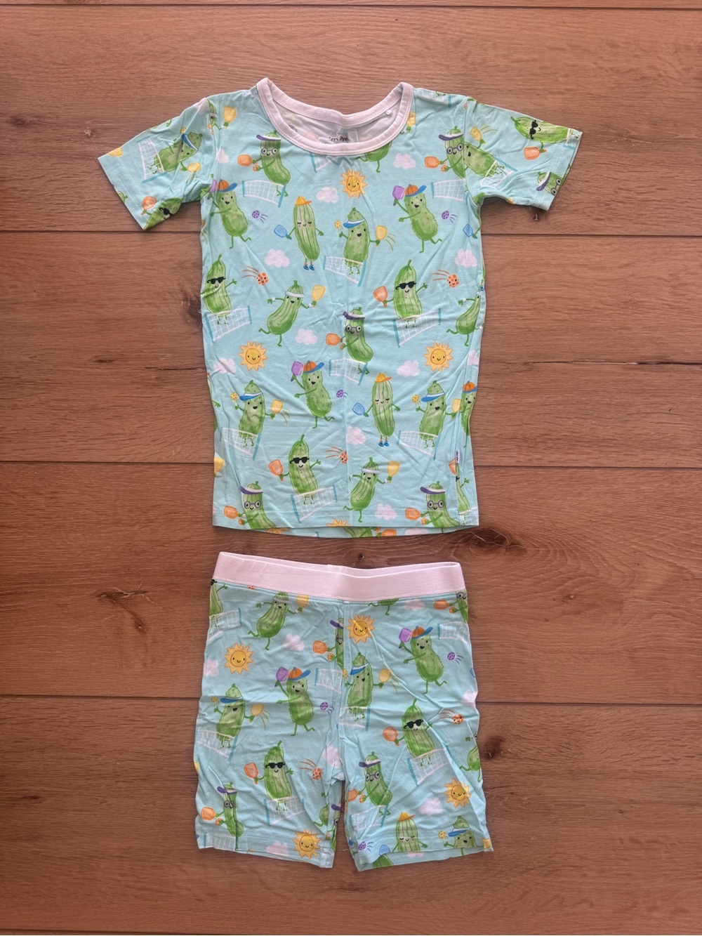 Little Sleepies Light Blue Pickle Print Pajama Set